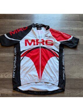 (BOGO 75% Off)  Rosti MRC Cycling Jersey Mens M Red/Black/White Full-Zip